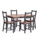 Обеденный комплект Соната (стол + 4 стула) / Sonata dining set, массив сосны, антик/графит