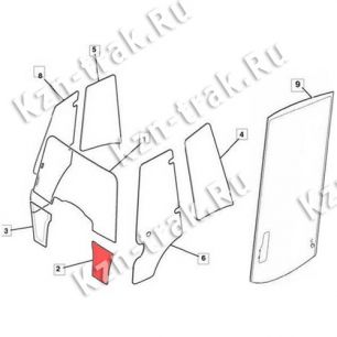 Переднее стекло, правый угол [333/R4243 (827/80142)] для JCB 3CX, 3CX Super, 4CX 