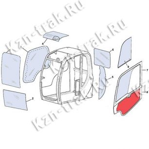 Стекло двери, нижнее 333/J3902 (333/E2050) для JCB JS240 