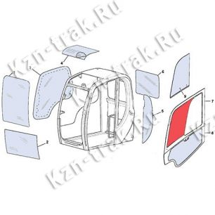 Стекло двери, верхнее [333/J3903 (333/E4559)] для JCB JS330 