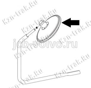 Зеркало на противовес, круглое [332/J7749] для JCB JS220 (200, 210) 