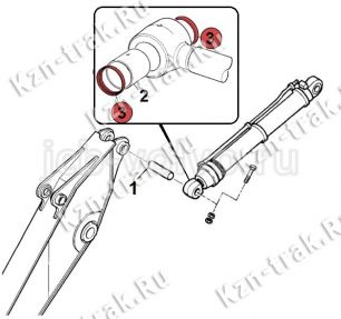 Уплотнение в основание г/цилиндра рукояти (поз-3) [LAU0130] для JCB JS220 (200, 210) 