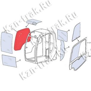 Стекло правое [333/J3865 (333/E2509)] для JCB JS260 