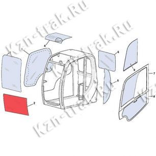 Стекло лобовое нижнее [333/J3878 (333/E2609)] для JCB JS260 