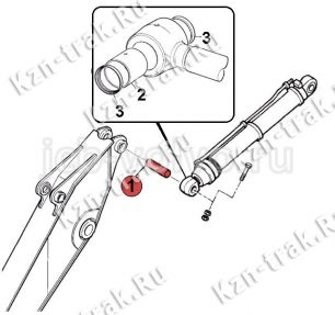 Палец крепления г/цилиндра рукояти к рукояти [KBV0736] для JCB JS260 