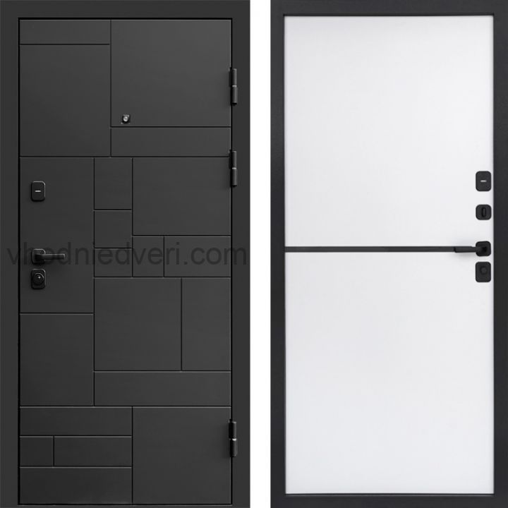 Входная дверь Termo-door Квадро Black - Нео White