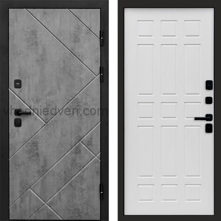 Входная дверь Termo-door Стоун Бетон - Спарта Белое дерево