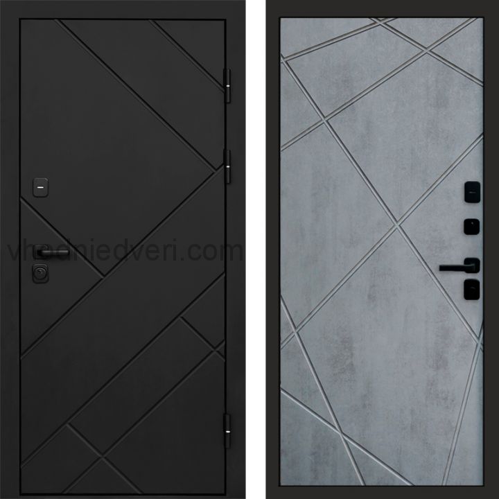 Входная дверь Termo-door Стоун Black - Лучи Бетон темный