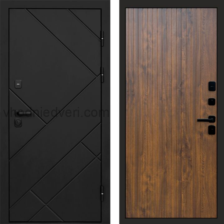 Входная дверь Termo-door Стоун Black - FLAT Дуб