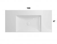 Раковина Globo Le Lastre T-Edge B6R101 100 х 47 схема 3