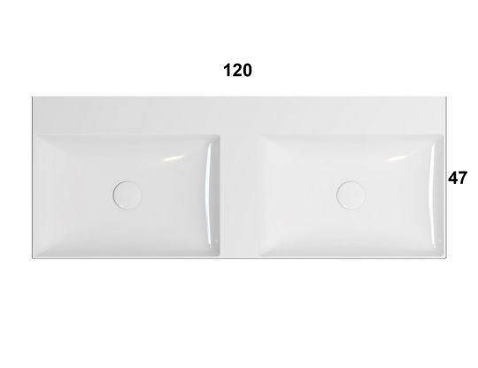 Двойная раковина Globo Le Lastre B6R120 120 х 47 схема 3 Двойная раковина Globo Le Lastre B6R120 120 х 47 схема 3