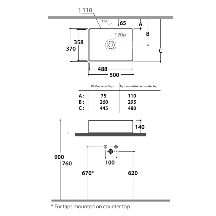 Накладная раковина Globo Le Lastre B6R54 50 х 37 ФОТО
