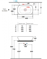 Раковина Globo Le Ciotole B6R60 60 х 38 схема 2