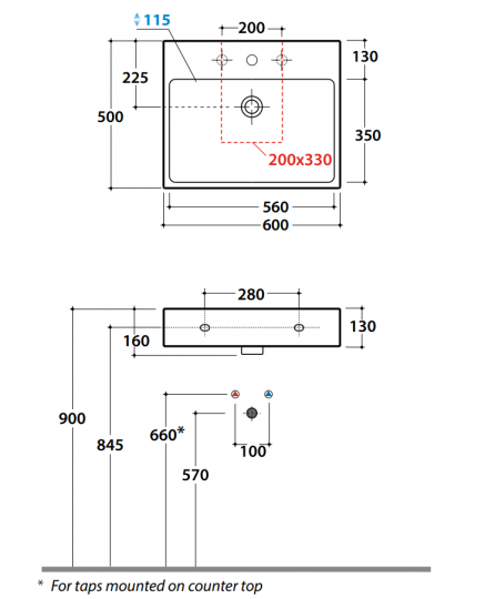 Раковина Globo I Classici SCQ62 60x50 схема 2