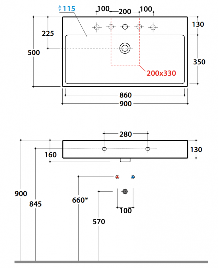 Раковина Globo I Classici SCQ92 90x50 ФОТО