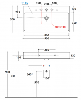 Раковина Globo I Classici SCQ92 90x50 схема 2