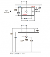 Накладная раковина Globo Le Lastre TE055 55x35 схема 2 Накладная раковина Globo Le Lastre TE055 55x35 схема 2