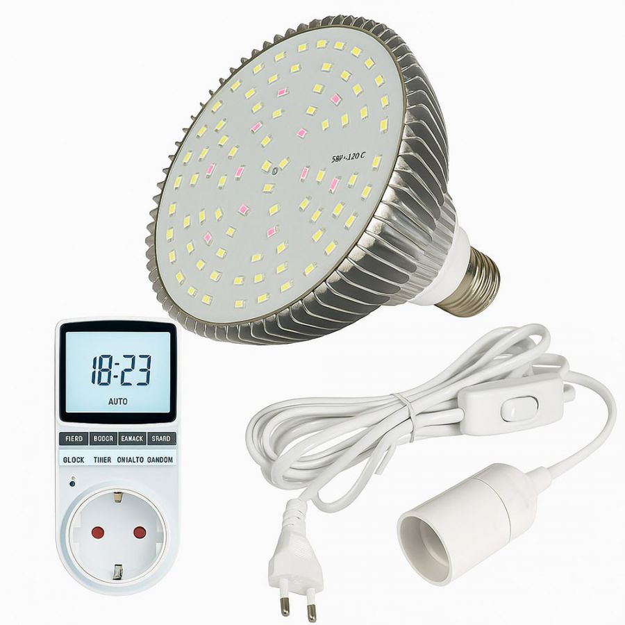 Набор подарочный. Фитолампа, провод и таймер