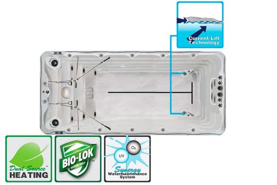 Плавательный спа бассейн passion spas sport swimspa fitness 2 deep схема 2