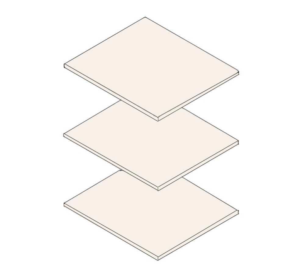 Комплект полок для 1 дв и 3 дв шкафа "Нора"