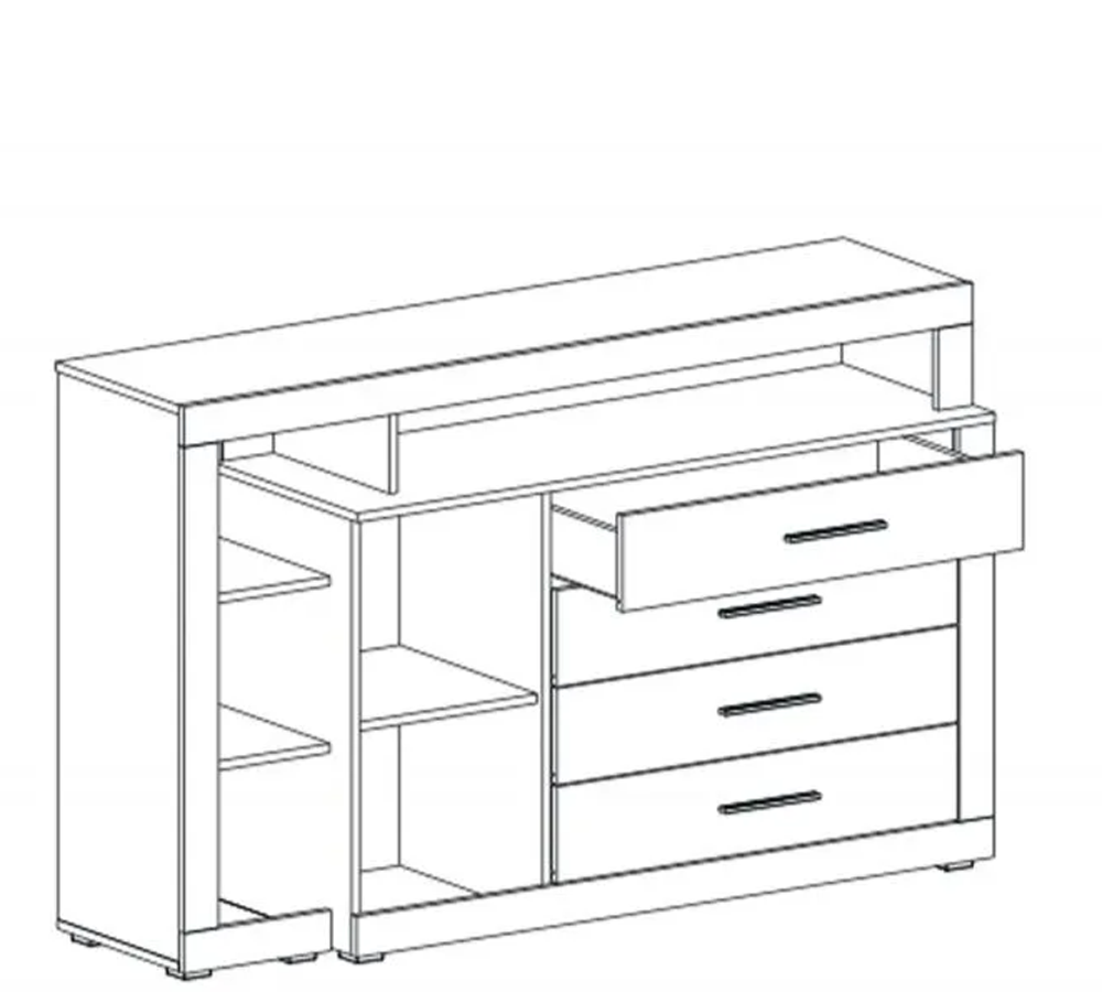 Тумба c дверцей и 4 ящиками "Глазго" спальня