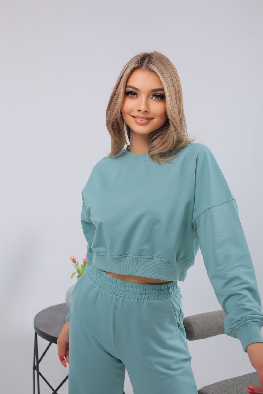 Костюм короткий морской волны