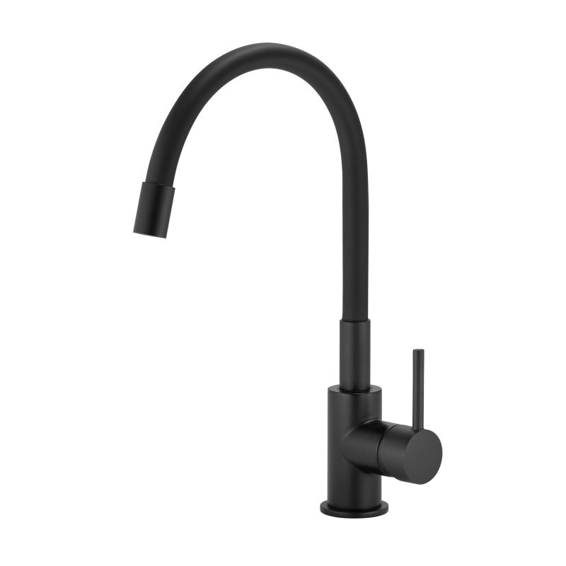 Смеситель Santek Тесио для кухни, гибкий излив, черный матовый, WH5A44012N001