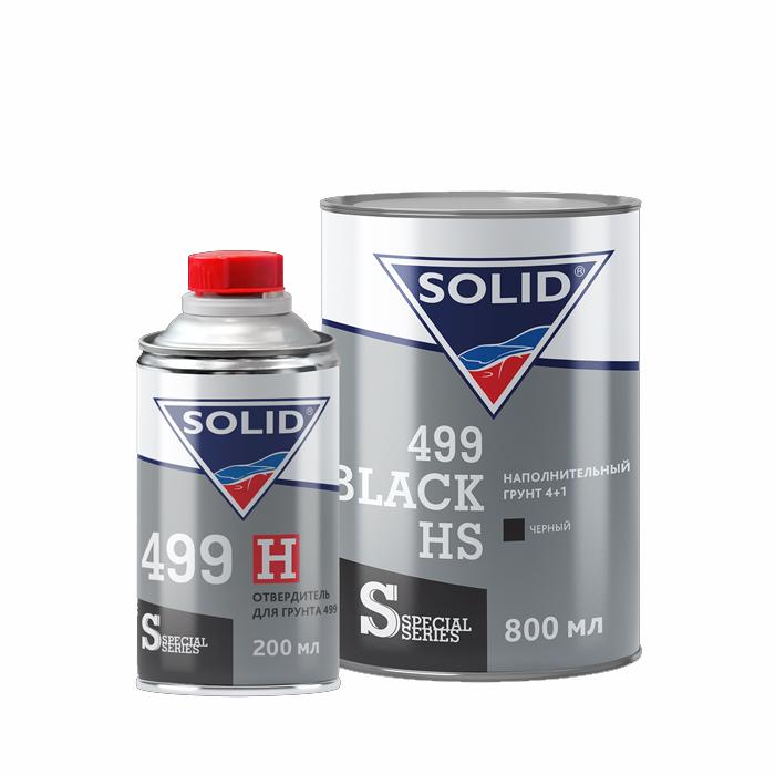 Solid 499 BLACK HS (800+200мл) - наполнительный грунт 4+1, цвет: черный (в комп. с отвердит.)