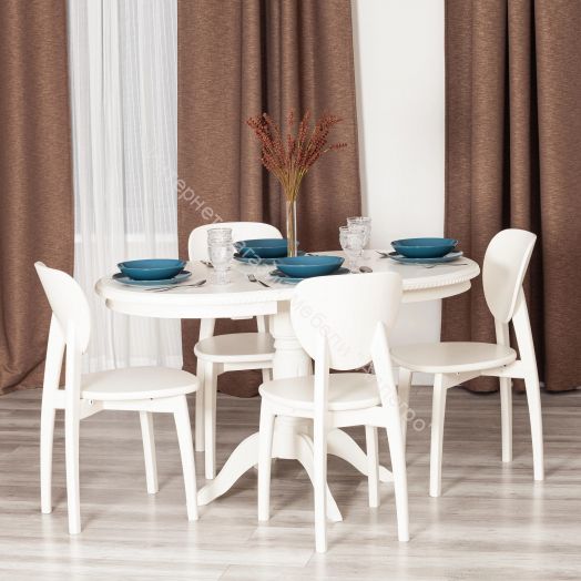 Стол STEFANO бук, мдф, 100+30x80x77см, Ivory white