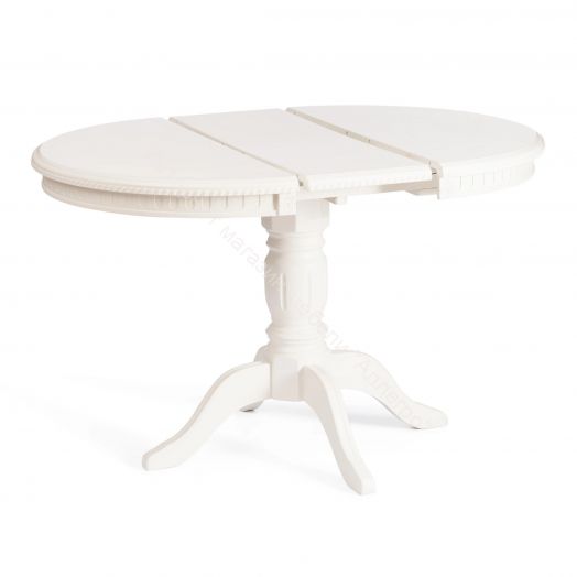 Стол STEFANO круглый бук, мдф, D90+30x77см, Ivory white