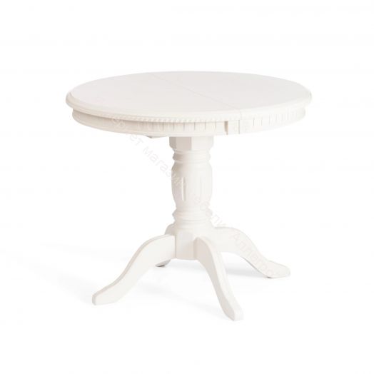 Стол STEFANO круглый бук, мдф, D90+30x77см, Ivory white