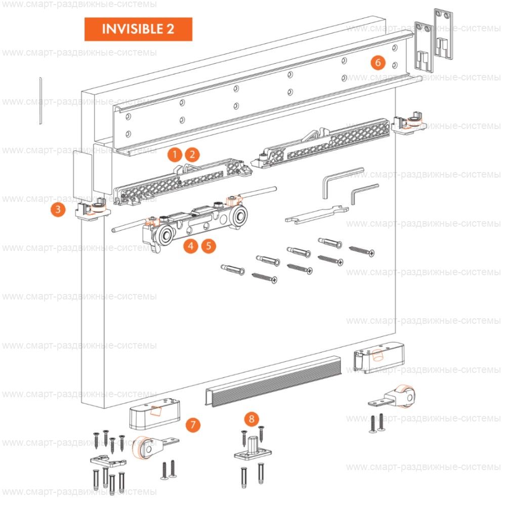 Раздвижная система на скрытой направляющей Morelli Invisible 2