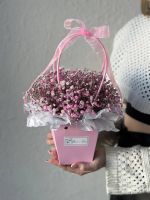 Сумочка с розовой гипсофилой