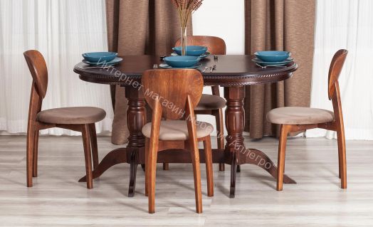 Стол COPPOLA бук, мдф, 140+40x80x77см, Tobacco, узор прямой