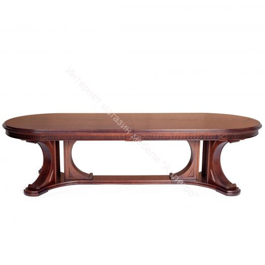 Стол VERSAL овальный бук, мдф, 300 (350/400) х 110 х 78 см, Tobacco