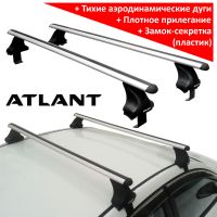 Багажник на крышу Toyota Corolla с 2013 г, Атлант: аэродинамические дуги и опоры типа Е