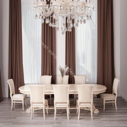 Стул VERSAL мягкое сидение бук, 51х48х106 см, бежевый патина, жаккард бежевый