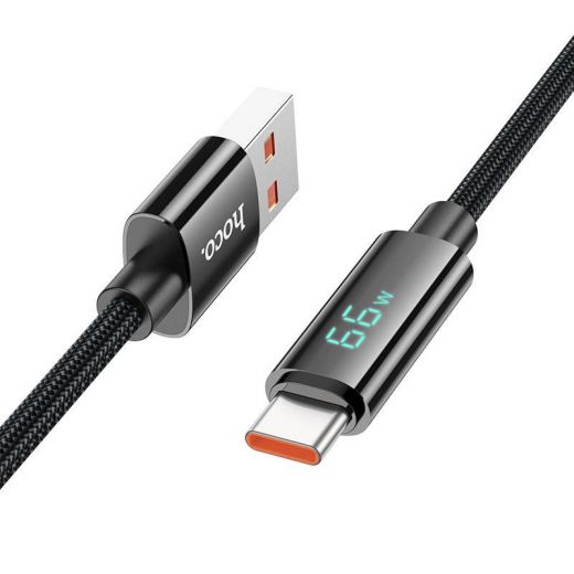 Кабель для быстрой зарядки с дисплеем Hoco U125 USB - Type-C 66Вт