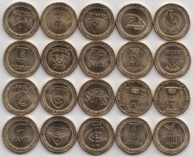 Австралия Набор 20 монет 1 доллар "Австралийская футбольная лига" 2023 год UNC