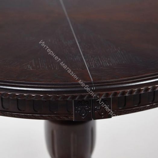 Стол STEFANO круглый бук, мдф, D90+30x77см, Tobacco