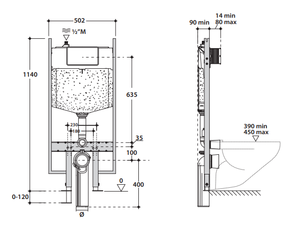 Застенный модуль Globo Artcompl CAINS для установки подвесного унитаза ФОТО