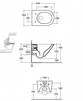 Безободковый унитаз Globo Forty3 FOS07BI схема 2