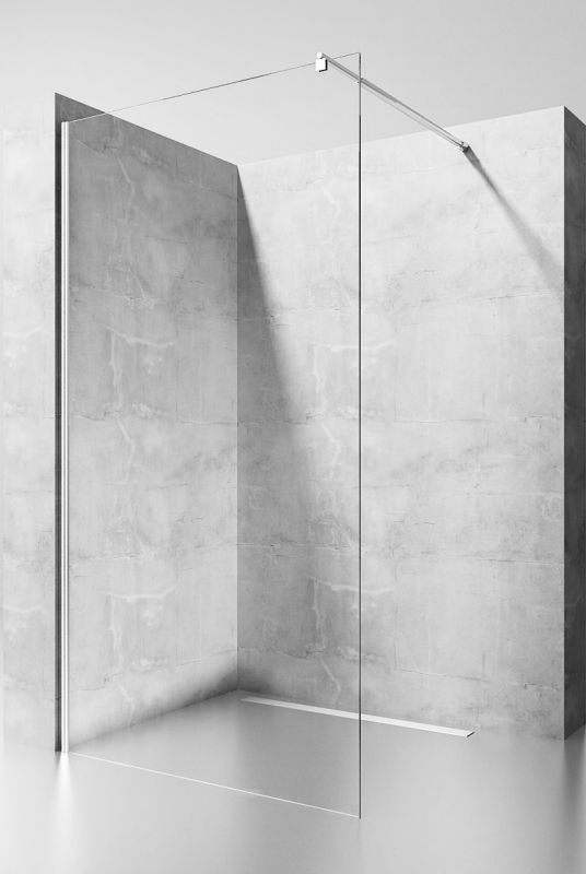 Душевая перегородка OportoShower OS12-CH 60x195 см прозрачное стекло, профиль хром