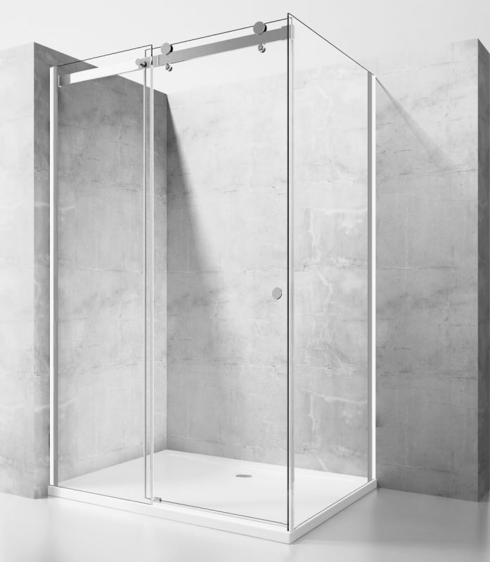 Душевой уголок OportoShower OS11-CH 110x100x195 см см прозрачное стекло, профиль хром