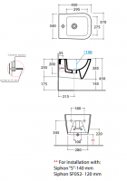 Подвесное биде Globo Stone STS11 52х36 схема 2