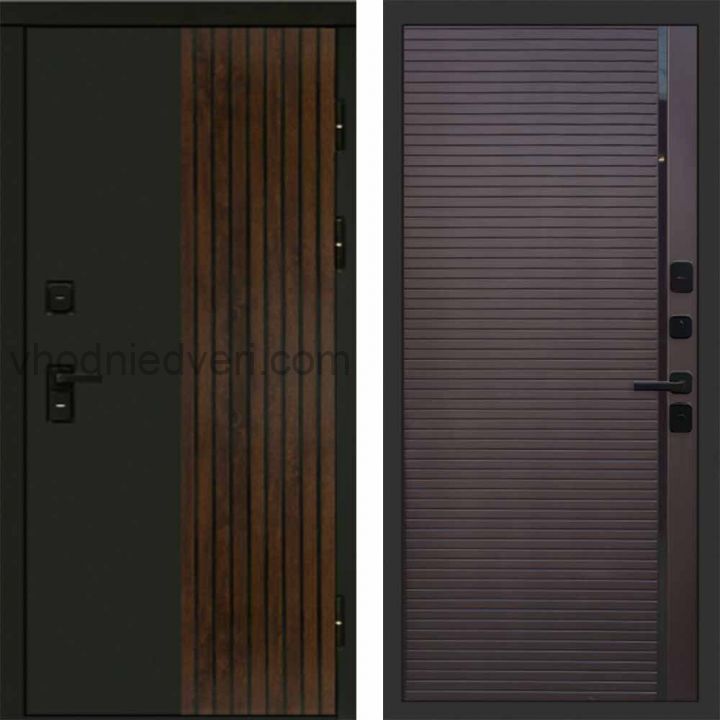 Входная дверь Termo-door Премиум винорит Форт Дуб с терморазрывом - Porte Шоколад