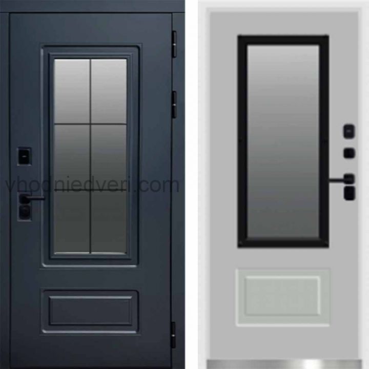 Входная дверь Termo-door Эверест - Белый софт с терморазрывом и стеклопакетом, белый короб