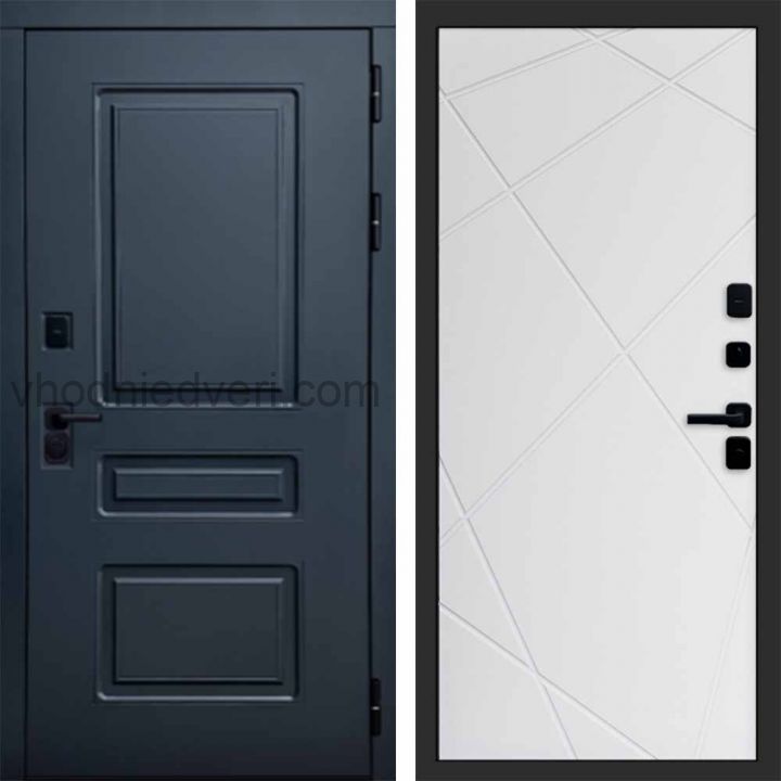 Входная дверь Termo-door Аляска Графит с терморазрывом - Лучи Белый