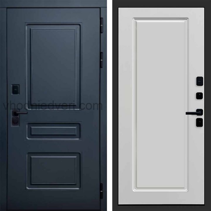 Входная дверь Termo-door Аляска Графит с терморазрывом - Гранд Белый софт