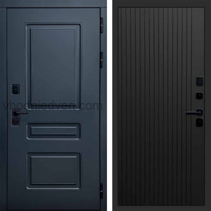 Входная дверь Termo-door Аляска Графит с терморазрывом - FLAT Черный кварц